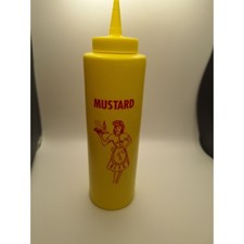 Vintage Tablecraft Mustard Bottle Pinup Girl Squeeze Bottle Yellow picture