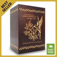 200lbs Large Wood Cremation Urn for Human Ashes Adult - Best Offer - Hummingbird picture