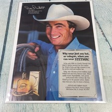 1984 Stetson Cowboy Hat & Cologne Vtg Print Ad/Poster Pinup Art Magazine Page picture