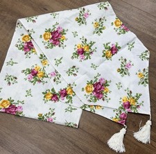 Royal Albert OLD COUNTRY ROSES Damask Table Runner 14 x 90” Cotton Tassel picture