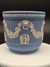 VINTAGE WEDGWOOD JASPERWARE PALE BLUE PLANTER POT picture
