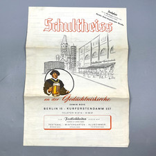 VTG 1963 German Ad Menu Schultheiss Gedachtniskirche Brewery Restaurant Berlin picture