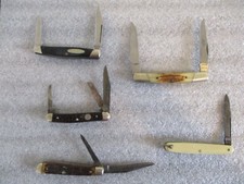 VINTAGE LOT BUCK, AMERICAN, BOKER, & (2) PAL CUTLERY CO.  (TOTAL 5 KNIVES) picture