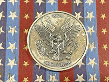 Rare 1974 1st Issue STERLING US Army 2nd Bn 75th Infantry Airborne Ranger Coin picture
