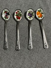 Les Fruits Spoons Collectibles- 1980's Vintage - Set of 4 picture