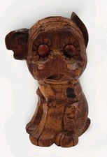 Antique Oswald German Model 2045 Carved Wood Rolling Moving Eyes Dog Clock WORKS picture