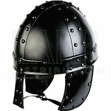 Blacwin Darkened Norman Helmet 18GA Steel Medieval W/Leather Liner Halloween gif picture