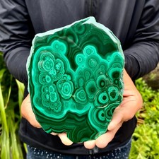 1.26LB Natural Green Malachite Crystal Flaky Pattern Ore Specimen Quartz Healing picture