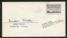 Andor Foldes d.1992 signed autograph auto postal cover Hungarian Pianist PC127 picture