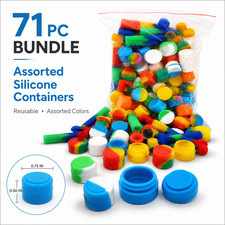 71 Pc Silicone Storage Container & Silicone Accessory Lot Assorted Colors Bulk picture