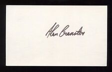 Alan Cranston Signed 3x5 Index Card Autographed Signature Senator of California picture