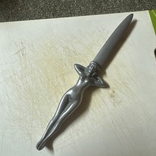 RARE VTG WAR TIME WWII 1945 Naples Aluminum Naked Lady Letter Opener FAST-SHIP picture