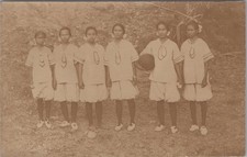 Philippines Six Girls Basketball Team Sailor Bloomer Shorts 1910s RPPC Postcard picture
