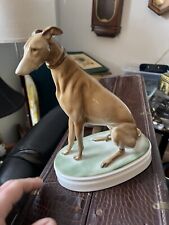 Vintage Hallmarked Hand Painted ZSOLNAY Porcelain Dog Figurine picture