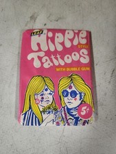 RARE VINTAGE 1965 HIPPIE TATTOOS WAX PACK LEAF *AS IS, READ* picture