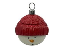 Teleflora 2020 Christmas Snowman Ornament Lidded Jar / Candy Dish Holiday Decor picture