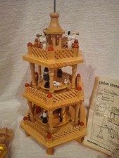 VTG Lillian Vernon 3-Tier Wooden Christmas Windmill Carousel Nativity Pyramid picture