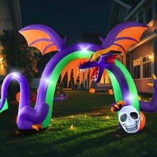 9FT DRAGON ARCHWAY HALLOWEEN LED OUTDOOR INFLATABLE picture