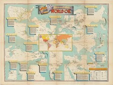 1946 Oil & Gas Journal Map and Infogrpahic of Global Oil Production, 48 x 36 in. picture