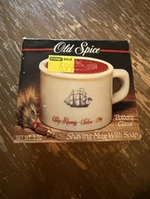 Vintage Old Spice Pottery Glass Shaving Mug with Soap 3 oz Collectible  picture