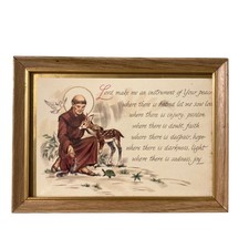 Vintage St. Francis Of Assisi Prayer Framed Card Gallery Wall  picture