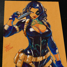 Domino X-Men Art Print Signed 8.5x11 | Art by Keyeske picture