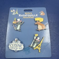 Lot of 4 Disney Pin -Booster Pack Ratatouille Remy's Ratatouille Adventure EPCOT picture