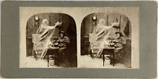 Genre Scene, The Ghost, Vintage Stereo Print, circa 1900 Vintage Stereo Print Shooting picture