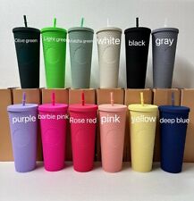 Starbucks Cups Matte Diamond Studded 12 Colors Tumbler Cold Cups 24oz/710ml Gift picture