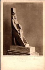 Postcard Isis and Osiris statue at British Museum picture