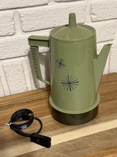 VTG MCM Atomic Starburst Regal Poly Perk Avocado GRN Electric Coffee Percolator picture