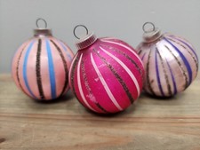 Vintage West Germany Glass Ball Christmas Ornaments Set of 3 picture