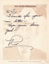 Rex Allen - The Arizona Cowboy - autograph picture