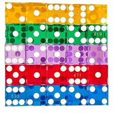 pc 19mm Precision Serialized Casino Craps Dice Set Acrylic 5 Colors picture