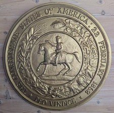 Vintage Metal Commemorative Great Seal of the Confederacy, Large 14
