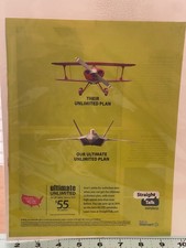 Straight Talk Wireless 4G LTE Ad Flyer Biplane Jet Walmart 2010s Ephemera picture