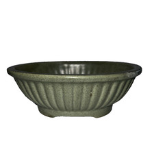 Vintage Haeger Oval Green Pottery Planter Bowl 3938A Speckled Matte Finish USA picture