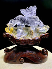 4.1 LB Natural Fire Quartz Crystal Dragon Skull Mineral specimen Reiki + Stand picture