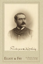 RUDYARD KIPLING  Writer Poet Journalist Autograph Photo Cabinet Card Vintage picture