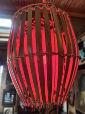 NEW Retro Rattan Basket Lamp Hawaiian Style Tattoos And Sea Turtle  Oceanic Red picture
