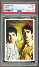 1999 Panini Smash Hits Sticker #103 Oasis Liam Noel Gallagher Rookie POP 2 PSA 8 picture