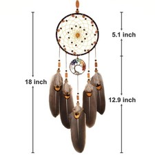 Adult Brown Boho Tree of Life Dream Catcher Wall Hanging Bedroom Decor picture