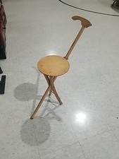 Vintage Cane Seat Michigan Kan-O-Seat Folding Chair Great Shape 🌈👍 picture