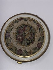 Vintage Cream Puff Compact with Mirror Made In The USA picture