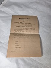 Antique 1902 Order Form for 10 volume 
