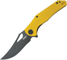 Kubey Phemius Linerlock Yellow G10 Folding 14C28N Clip Pt Pocket Knife 149E picture