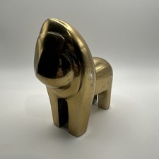 Vtg Brass Modern Abstract Gorilla Figure 4.5” Tall picture