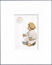 8X10 Matted Print Picture Art, Bessie Pease Gutmann: Child & Bubble 1907 picture