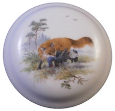Antique 20thC Meissen Porcelain Fox Scene Box Porzellan Dose Scenic German Fuchs picture