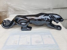 VTG Royal Haeger Black Metallic Ceramic Panther Statue Mid Century Modern HTF picture